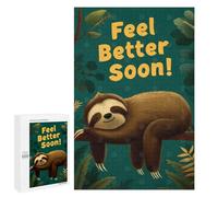 Rompecabezas 1000 PCS para Adolescentes Feel Better Soon Sloth Illustration Rompecabezas para Adultos Juegos Familiares Carrera De Velocidad De Manos para Cumpleaños, Navidad 1000 PCS
