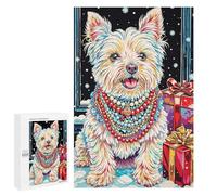 Rompecabezas 1000 PCS para Adolescentes Festive Dog with Gifts Rompecabezas Juegos Familiares Ensamblaje De Patrones Cumpleaños Y Navidad 1000 PCS