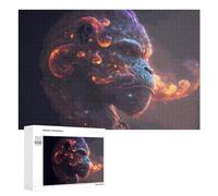 Rompecabezas 1000 PCS para Adolescentes Fiery Gorilla Portrait Rompecabezas para Adultos Juego Familiar Carrera De Velocidad De Manos Regalos para Reducir El Estrés 1000 PCS