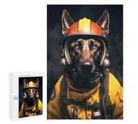 Rompecabezas 1000 PCS para Adolescentes Fireman Belgian Malinois Rompecabezas para Adultos Rompecabezas Mejora La Memoria Desafío Educativo Reducción del Estrés Regalos 1000 PCS