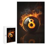Rompecabezas 1000 PCS para Adolescentes Flaming Billiards 8 Ball Rompecabezas para Adultos Juego Práctico Pero Divertido Y Humorístico Regalo De Cumpleaños, Regalos, 1000 PCS
