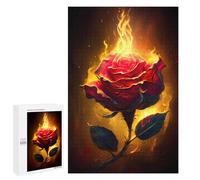 Rompecabezas 1000 PCS para Adolescentes Flaming Rose Artwork-3 Rompecabezas para Adultos Juego Práctico Decoración del Hogar Cumpleaños Y Navidad 1000 PCS