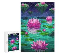 Rompecabezas 1000 PCS para Adolescentes Floating Islands and Lotus Flowers Rompecabezas para Adultos Juegos Familiares Carrera De Velocidad De Manos para Cumpleaños, Navidad 1000 PCS