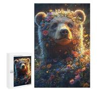 Rompecabezas 1000 PCS para Adolescentes Floral Bear Portrait Rompecabezas DIY Juguetes Una Obra De Arte como Regalo para Toda La Familia 1000 PCS