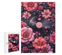 Rompecabezas 1000 PCS para Adolescentes Floral Vinyl Record Rompecabezas DIY Juguetes Una Obra De Arte como Regalo para Toda La Familia 1000 PCS