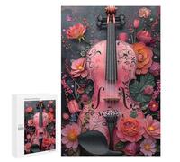 Rompecabezas 1000 PCS para Adolescentes Floral Violin Rompecabezas DIY Juguetes Una Obra De Arte como Regalo para Toda La Familia 1000 PCS