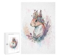 Rompecabezas 1000 PCS para Adolescentes Flower Squirrel Artwork Rompecabezas para Adultos Juegos Relajantes Decoración del Hogar Cumpleaños Y Navidad 1000 PCS
