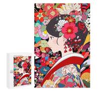 Rompecabezas 1000 PCS para Adolescentes Flowers Kimono Girl Art Rompecabezas para Adultos Juegos De Relajación Vacaciones En Casa Matar El Tiempo 1000 PCS