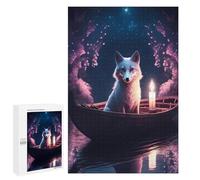 Rompecabezas 1000 PCS para Adolescentes Fox in A Boat with Candle Rompecabezas para Adultos Juegos Relajantes Difícil Difícil Desafío Educativo 1000 PCS