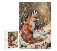Rompecabezas 1000 PCS para Adolescentes Fox in Winter Wonderland Art Nouveau Rompecabezas para Adultos Juego Práctico Regalo De Cumpleaños Regalo De Cumpleaños, Regalos, 1000 PCS