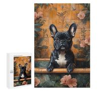 Rompecabezas 1000 PCS para Adolescentes French Bulldog Dog in A Bathtub Rompecabezas para Adultos Juego Práctico Arte De Pared Desafiante De Completar 1000 PCS