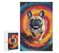 Rompecabezas 1000 PCS para Adolescentes French Bulldog in Rainbow Rompecabezas para Adultos Juegos Familiares Carrera De Velocidad De Manos para Cumpleaños, Navidad 1000 PCS