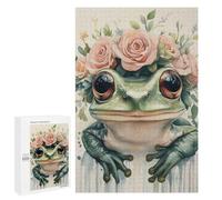 Rompecabezas 1000 PCS para Adolescentes Frog with Flower Crown Rompecabezas para Adultos Juego Familiar Decoración del Hogar para Cumpleaños, Navidad 1000 PCS