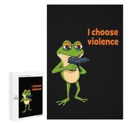 Rompecabezas 1000 PCS para Adolescentes Frog with Gun Rompecabezas para Adultos Juego Práctico Arte De Pared Desafiante De Completar 1000 PCS