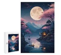 Rompecabezas 1000 PCS para Adolescentes Full Moon The Lake 1 Rompecabezas para Adultos Juego Familiar Decoración del Hogar para Cumpleaños, Navidad 1000 PCS