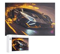 Rompecabezas 1000 PCS para Adolescentes Future-Style Sports Car in Neon Lights Rompecabezas para Adultos Juegos Divertidos Una Obra De Arte Ayuda A Ejercitar El Cerebro 1000 PCS