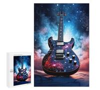 Rompecabezas 1000 PCS para Adolescentes Galaxy Electric Guitar Artwork Rompecabezas para Adultos Juego Familiar Carrera De Velocidad De Manos Regalos para Reducir El Estrés 1000 PCS