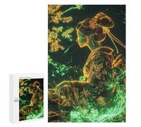 Rompecabezas 1000 PCS para Adolescentes Geisha Bloom Neon Japanese Cherry Blossom Rompecabezas DIY Juguetes Una Obra De Arte como Regalo para Toda La Familia 1000 PCS