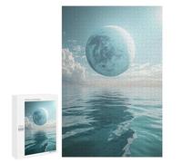 Rompecabezas 1000 PCS para Adolescentes Giant Moon Over Ocean Rompecabezas para Adultos Juego Práctico Regalo De Cumpleaños Regalo De Cumpleaños, Regalos, 1000 PCS