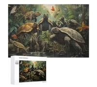 Rompecabezas 1000 PCS para Adolescentes Giant Tortoises in A Lush Jungle Rompecabezas Juegos Relajantes Mejora La Memoria Oferta como Regalos para Toda La Familia 1000 PCS