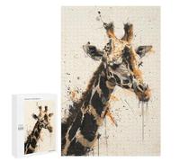Rompecabezas 1000 PCS para Adolescentes Giraffe Profile Painting Rompecabezas Juego De Ingenio Aliviador De Estrés Desafiante para Completar 1000 PCS