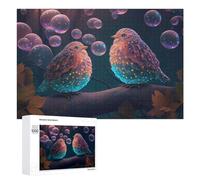 Rompecabezas 1000 PCS para Adolescentes Glowing Birds in A Fantasy Forest Rompecabezas Juegos Relajantes Mejora La Memoria Oferta como Regalos para Toda La Familia 1000 PCS