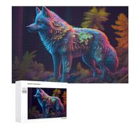 Rompecabezas 1000 PCS para Adolescentes Glowing Forest Wolf-1 Rompecabezas para Adultos Juegos Relajantes Difícil Difícil Desafío Educativo 1000 PCS