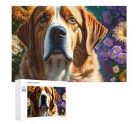 Rompecabezas 1000 PCS para Adolescentes Golden Retriever with Sunflowers Rompecabezas para Adultos Juguete Decoración De Pared Mejora La Memoria Ayuda A Ejercitar El Cerebro 1000 PCS