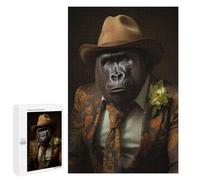 Rompecabezas 1000 PCS para Adolescentes Gorilla in Boho Suit Rompecabezas para Adultos Juego Práctico Pero Divertido Y Humorístico para Cumpleaños, Navidad 1000 PCS