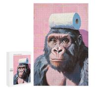 Rompecabezas 1000 PCS para Adolescentes Gorilla with Toilet Paper Rompecabezas para Adultos Juego Familiar Decoración del Hogar para Cumpleaños, Navidad 1000 PCS