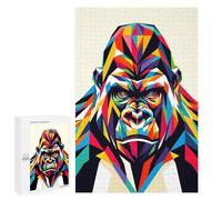 Rompecabezas 1000 PCS para Adolescentes Gorilla WPAP Pop Art Rompecabezas para Adultos Juguetes DIY para La Diversión Familiar Ayuda A Ejercitar El Cerebro 1000 PCS