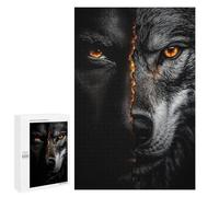 Rompecabezas 1000 PCS para Adolescentes Half Wolf Half Human Rompecabezas para Adultos Juego Familiar Decoración del Hogar para Cumpleaños, Navidad 1000 PCS