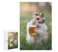 Rompecabezas 1000 PCS para Adolescentes Hamster Sipping A Beer Rompecabezas Juego De Ingenio Aliviador De Estrés Desafiante para Completar 1000 PCS