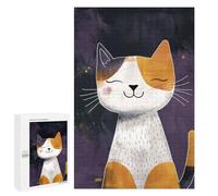 Rompecabezas 1000 PCS para Adolescentes Happy and Cute Calico Cat Rompecabezas para Adultos Juguete Decoración De Pared Difícil Difícil Desafiante De Completar 1000 PCS