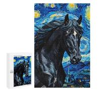 Rompecabezas 1000 PCS para Adolescentes Horse in Starry Night Style Rompecabezas para Adultos Juego Práctico Regalo De Cumpleaños Regalo De Cumpleaños, Regalos, 1000 PCS