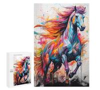 Rompecabezas 1000 PCS para Adolescentes Horse Painting Animal Rompecabezas para Adultos Juego Práctico Arte De Pared Desafiante De Completar 1000 PCS