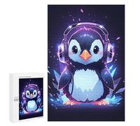 Rompecabezas 1000 PCS para Adolescentes Ice Penguin Headphones Rompecabezas para Adultos Juego Práctico Decoración del Hogar Cumpleaños Y Navidad 1000 PCS
