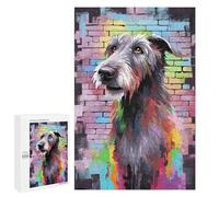 Rompecabezas 1000 PCS para Adolescentes Irish Wolfhound Graffiti Rompecabezas Juego De Ingenio Aliviador De Estrés Desafiante para Completar 1000 PCS