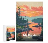 Rompecabezas 1000 PCS para Adolescentes Isle Royale National Park Sunset Rompecabezas para Adultos Juego Práctico Arte De Pared Desafiante De Completar 1000 PCS