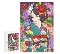 Rompecabezas 1000 PCS para Adolescentes Japan Flower Girl Kimono Rompecabezas Juegos Familiares Ensamblaje De Patrones Cumpleaños Y Navidad 1000 PCS