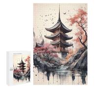 Rompecabezas 1000 PCS para Adolescentes Japan Landscape Watercolor Rompecabezas para Adultos Juego Práctico Regalo De Cumpleaños Regalo De Cumpleaños, Regalos, 1000 PCS