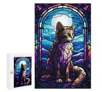 Rompecabezas 1000 PCS para Adolescentes Japanese Bobtail Cat Abstr Rompecabezas para Adultos Juego Práctico Arte De Pared Desafiante De Completar 1000 PCS