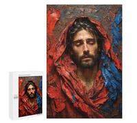 Rompecabezas 1000 PCS para Adolescentes Jesus in Red and Blue Hood Rompecabezas para Adultos Juguete Decoración De Pared Difícil Difícil Desafiante De Completar 1000 PCS