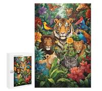 Rompecabezas 1000 PCS para Adolescentes Jungle Majesty Big Cats in Bloom Rompecabezas para Adultos Juego De Ingenio Análisis Y Lógica 1000 PCS