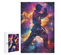 Rompecabezas 1000 PCS para Adolescentes Karate Galaxy Silhouette Rompecabezas para Adultos Juego Familiar Decoración del Hogar para Cumpleaños, Navidad 1000 PCS