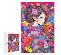 Rompecabezas 1000 PCS para Adolescentes Kimono Girl Kawaii Anime Rompecabezas para Adultos Juego Familiar Decoración del Hogar para Cumpleaños, Navidad 1000 PCS