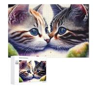 Rompecabezas 1000 PCS para Adolescentes Kittens in Love Rompecabezas para Adultos Juegos Relajantes Difícil Difícil Desafío Educativo 1000 PCS