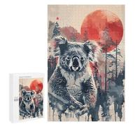 Rompecabezas 1000 PCS para Adolescentes Koala Red Sun Watercolor Rompecabezas para Adultos Juguetes Antiestrés Decoración Perfecta Regalos para Reducir El Estrés 1000 PCS
