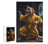 Rompecabezas 1000 PCS para Adolescentes Kung Fu Cat in Yellow Robe Rompecabezas para Adultos Juego Familiar Una Obra De Arte como Regalo para Toda La Familia 1000 PCS