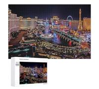 Rompecabezas 1000 PCS para Adolescentes Las Vegas Night Lights A City That Never Sleeps -1 Rompecabezas Juegos Relajantes Mejora La Memoria Oferta como Regalos para Toda La Familia 1000 PCS